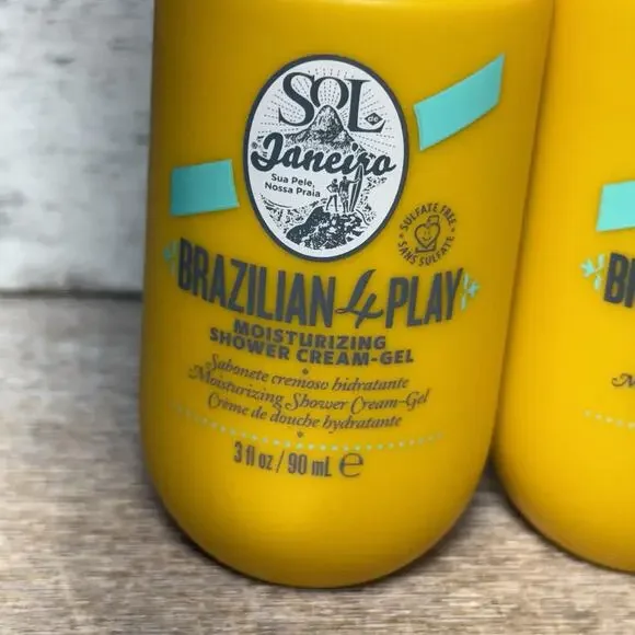 Lot of 3 Sol De Janeiro Brazilian Play Moisturizing Shower Cream-Gel 3 fl oz New